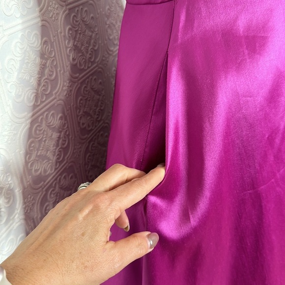 B. Darlin | Magenta Hi-Low Halter Formal Dress - Picture 11 of 15